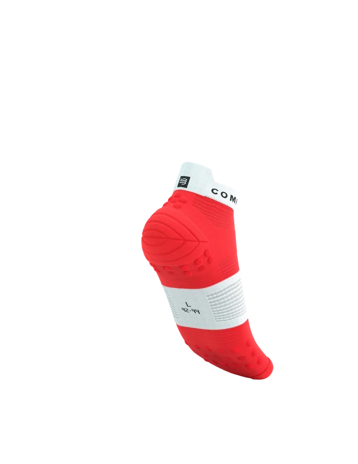 Compressport Unisex's Pro Racing Socks v4.0 Run Low - Fluo Red/White