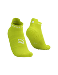 Compressport Unisex's Pro Racing Socks v4.0 Run Low - Green Sheen/White