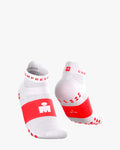 Compressport Unisex's Pro Racing Socks v4.0 Run Low - Ironman 2026 - L1 - White/Neon Red
