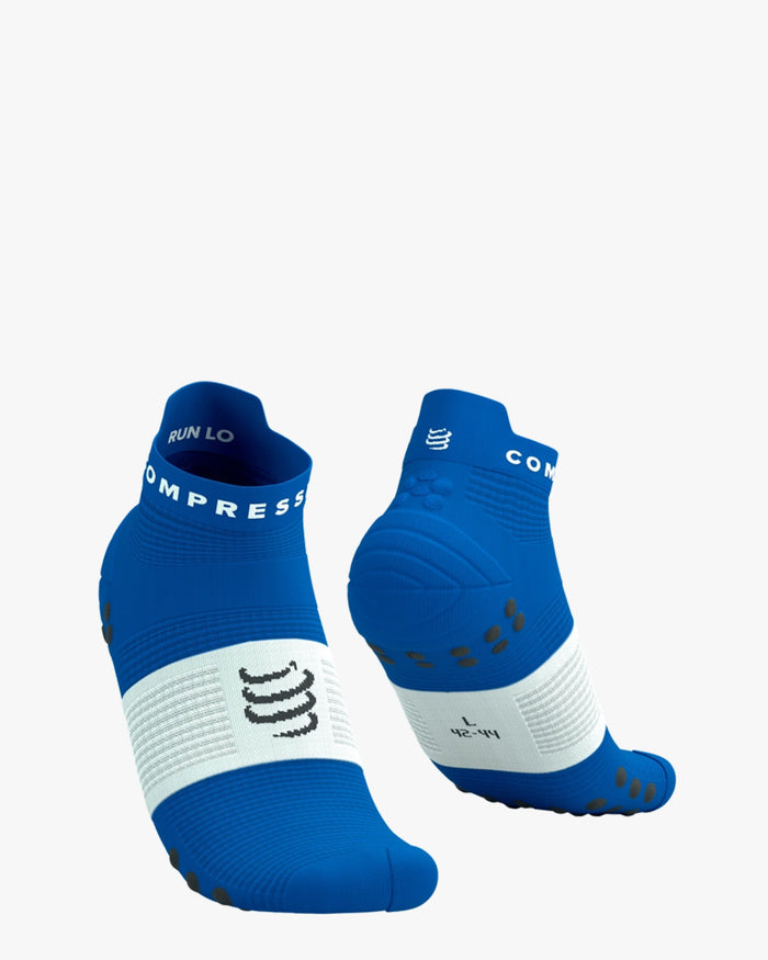 Compressport Unisex's Pro Racing Socks v4.0 Run Low - Princess Blue/White