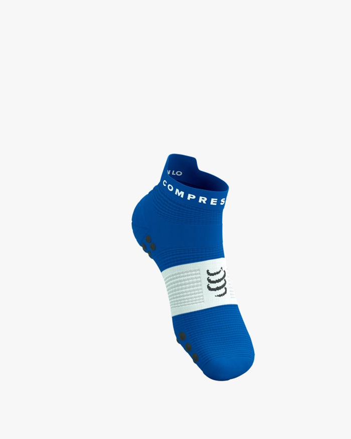 Compressport Unisex's Pro Racing Socks v4.0 Run Low - Princess Blue/White