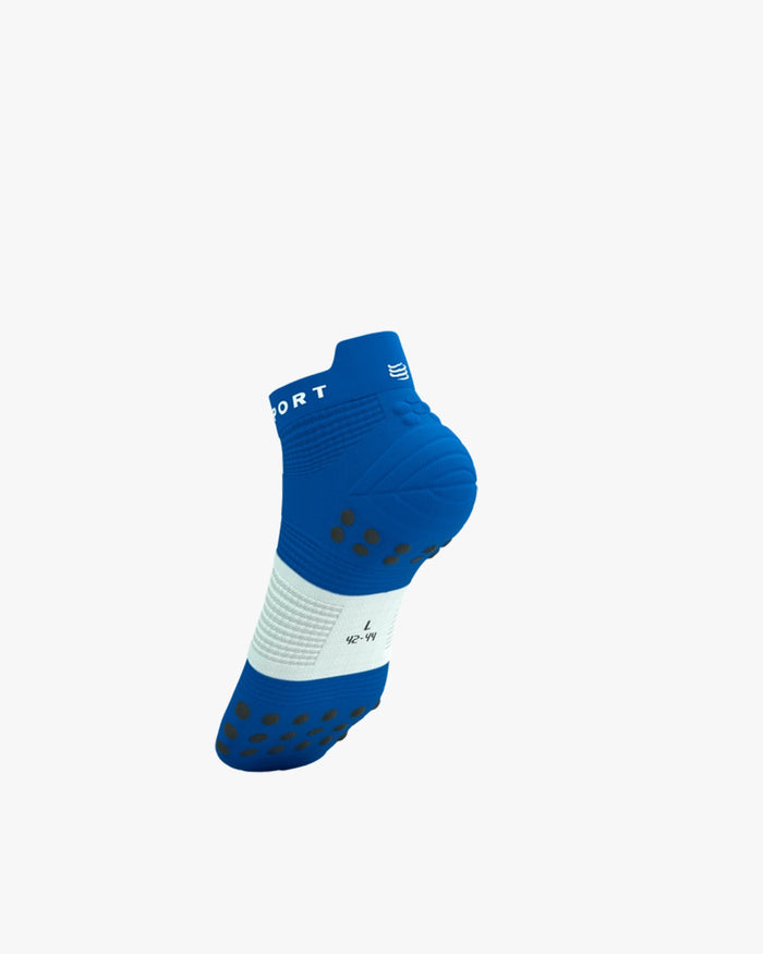 Compressport Unisex's Pro Racing Socks v4.0 Run Low - Princess Blue/White