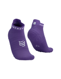 Compressport Unisex's Pro Racing Socks v4.0 Run Low - Royal Lilac/White