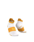Compressport Unisex's Pro Racing Socks v4.0 Run Low - White/Sunflower