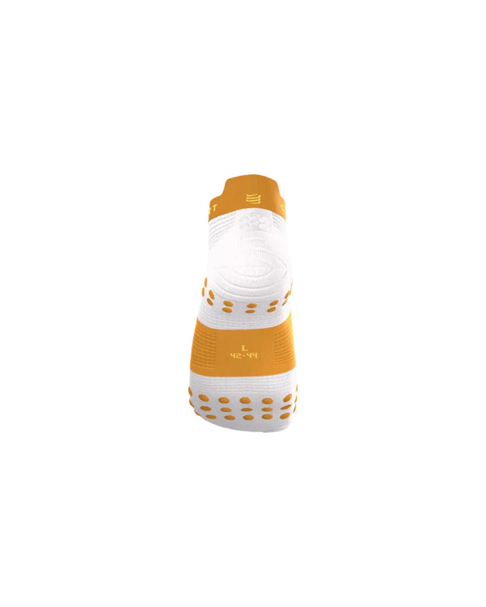 Compressport Unisex's Pro Racing Socks v4.0 Run Low - White/Sunflower