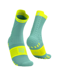 Compressport Unisex's Pro Racing Socks v4.0 Trail - Shell Blue/Safe Yellow
