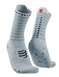 Compressport Unisex's Pro Racing Socks v4.0 Ultralight Run High - White/Alloy