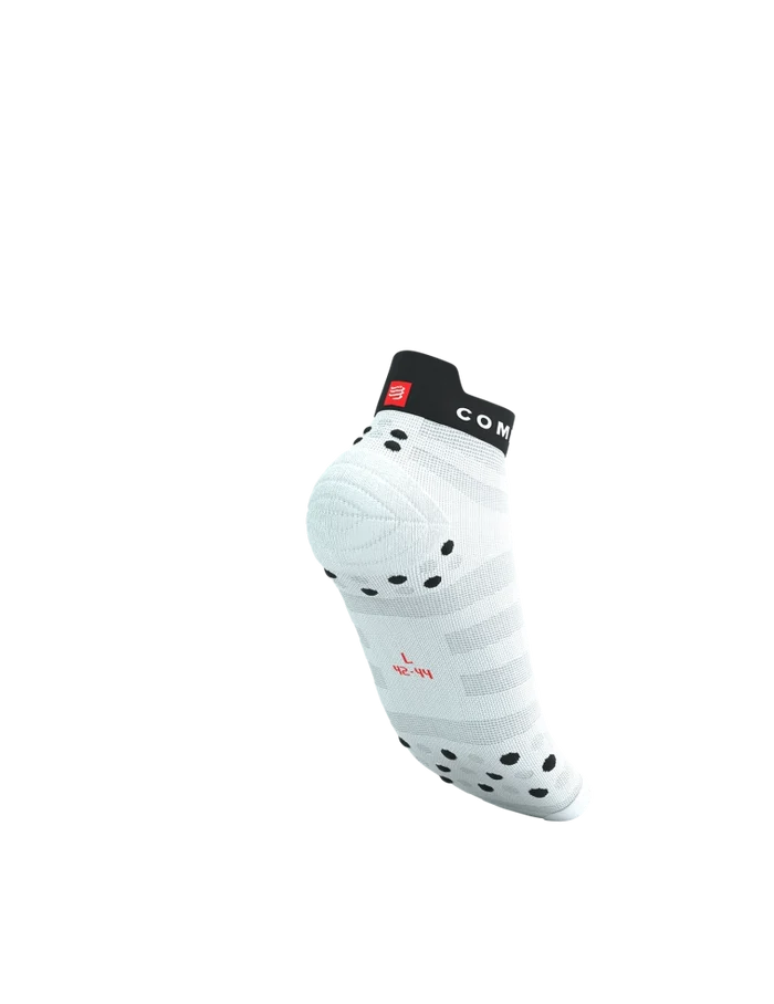Compressport Unisex's Pro Racing Socks V4.0 Ultralight Run Low - White/Fluo Red/Black