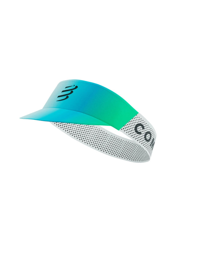 Compressport Unisex's Pro Racing Visor - Star White/Blue Green