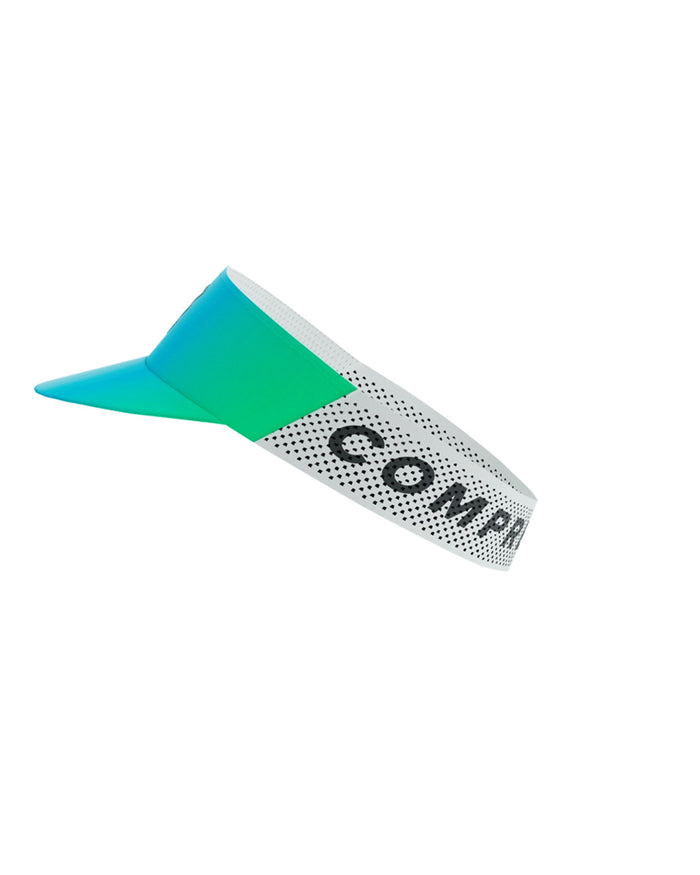 Compressport Unisex's Pro Racing Visor - Star White/Blue Green