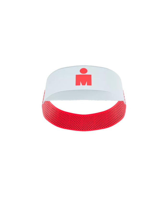 Compressport Unisex's Pro Racing Visor Ironman 2026 - L1 - White/Neon Red