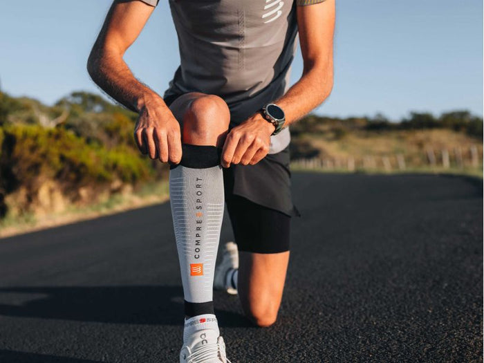 Compressport Unisex's R2 3.0 Calf Sleeve - Melange Grey/Black