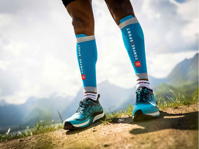 Compressport Unisex's R2 3.0 Calf Sleeve - Ocean/Alloy