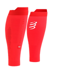 Compressport Unisex's R2 3.0 Calf Sleeves - Fluo Red/White Refl