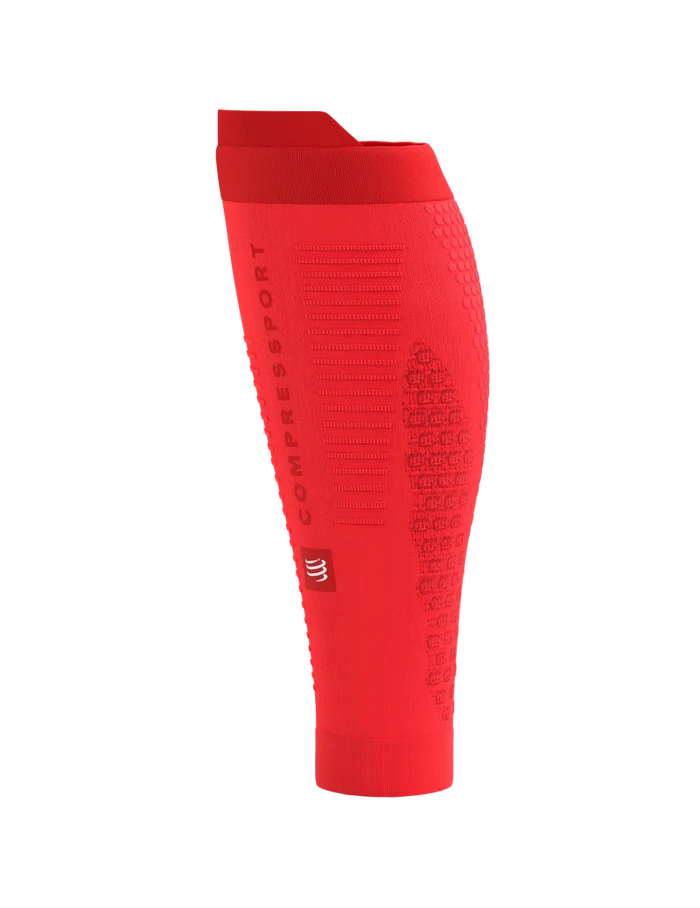 Compressport Unisex's R2 3.0 Calf Sleeves - Fluo Red/White Refl