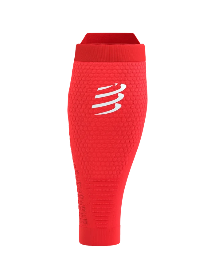 Compressport Unisex's R2 3.0 Calf Sleeves - Fluo Red/White Refl