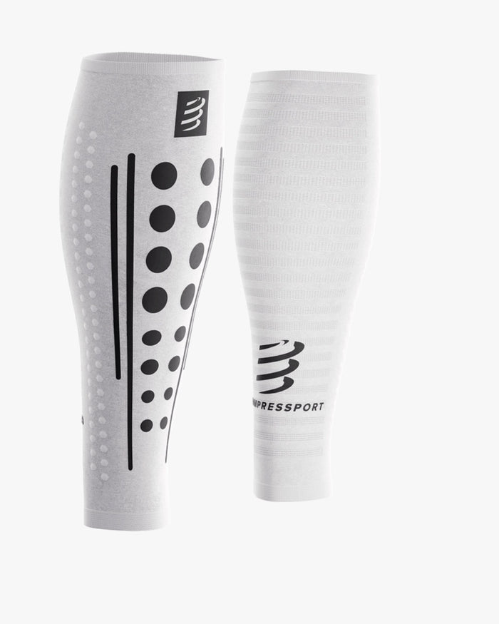 Compressport Unisex's R2 Aero 2.0 Calf Sleeves - White/Black