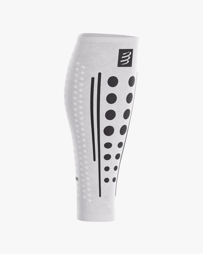 Compressport Unisex's R2 Aero 2.0 Calf Sleeves - White/Black