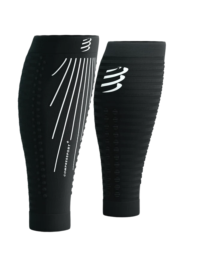 Compressport Unisex's R2 AERO Calf Sleeves - Black/White