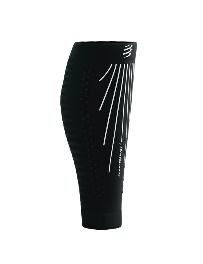 Compressport Unisex's R2 AERO Calf Sleeves - Black/White