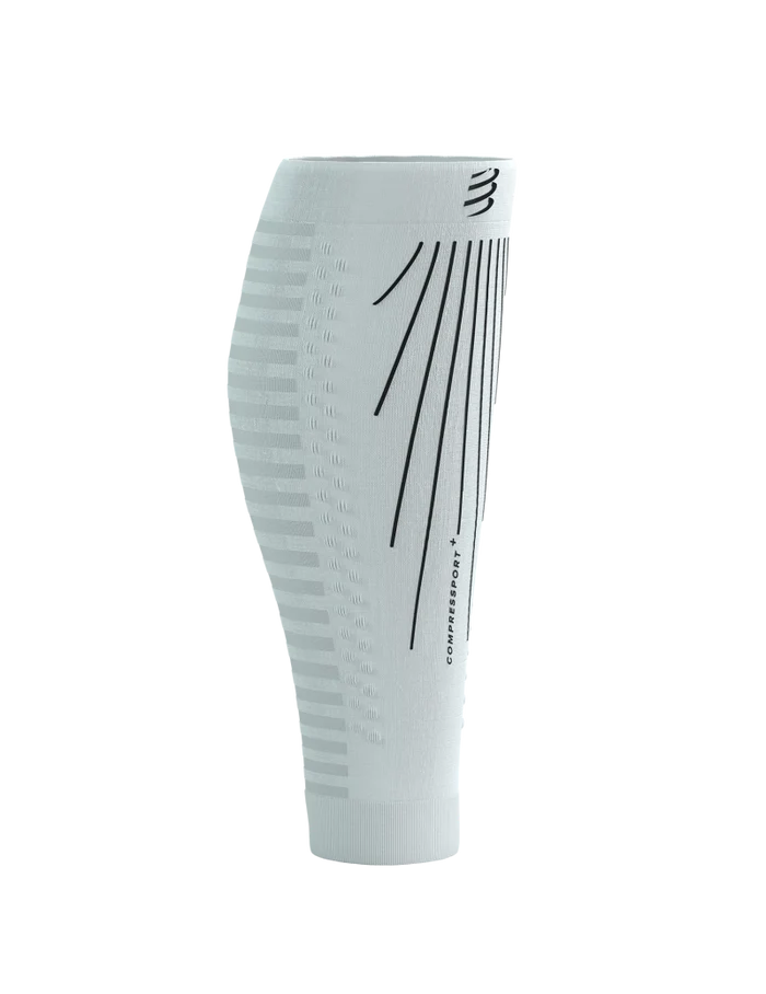 Compressport Unisex's R2 AERO Calf Sleeves - White/Black
