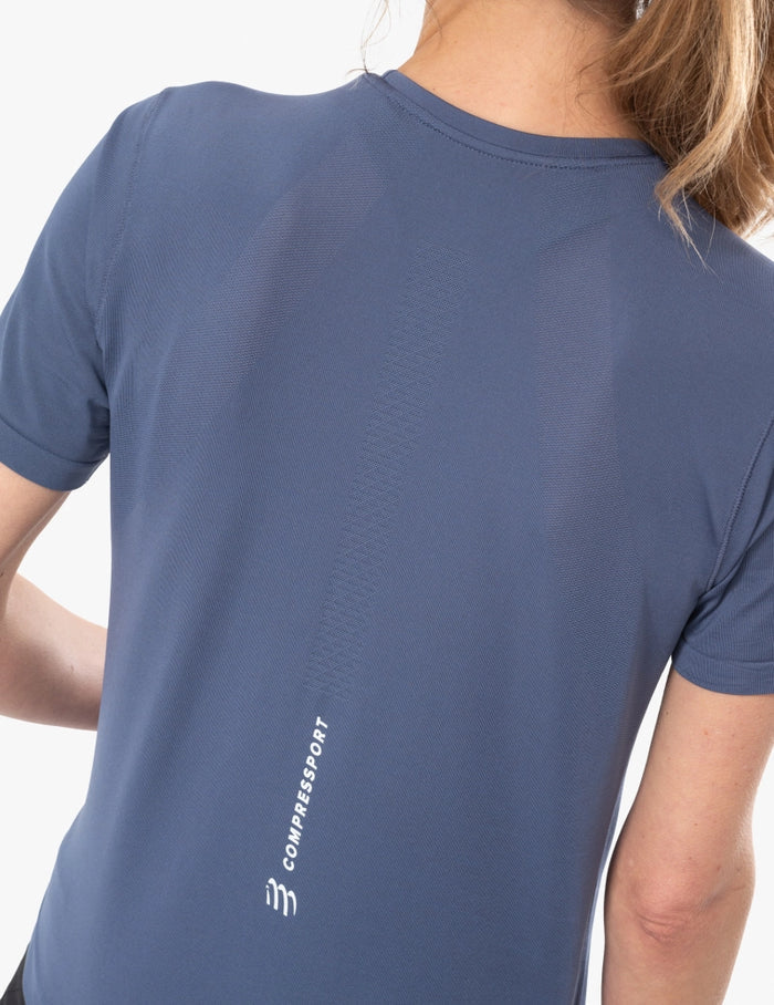 Compressport Women's Performance SS Tshirt - Indigo