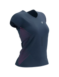 Compressport Women's Performance SS Tshirt - Mood Indigo/Magenta
