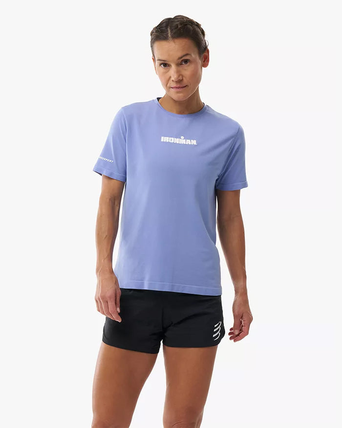 Compressport Women's Training SS Tshirt - Ironman 2026 - L1 - Jacaranda/White