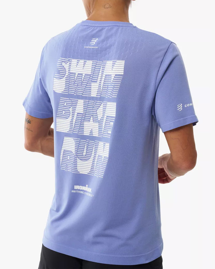 Compressport Women's Training SS Tshirt - Ironman 2026 - L1 - Jacaranda/White