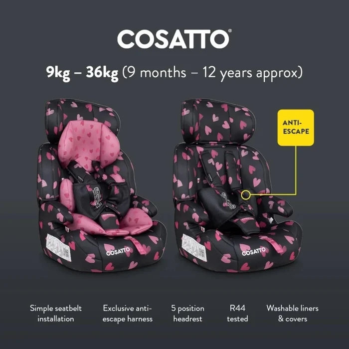 Cosatto Zoomi Group 1/2/3 Car Seat - Charcoal Ligthearted Charcoal Ligthearted - ebebek