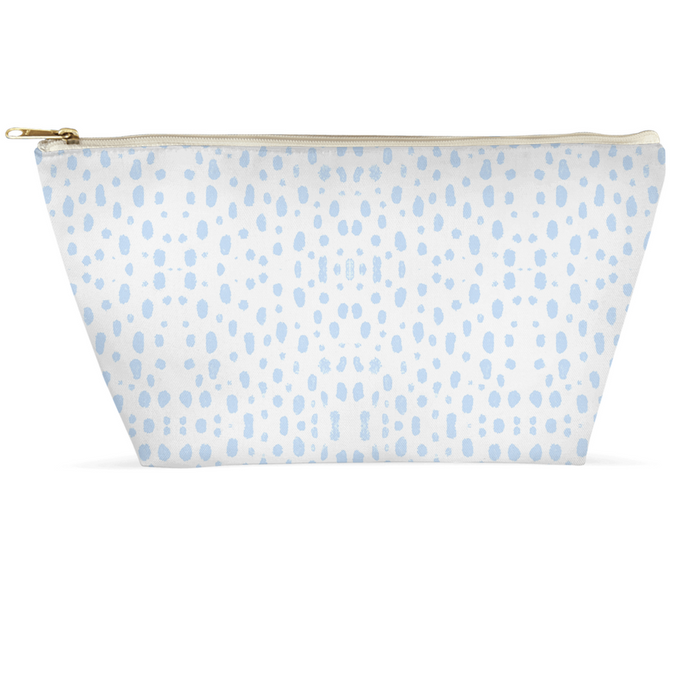 Cosmetic Bag - Spots on Spots Light Blue