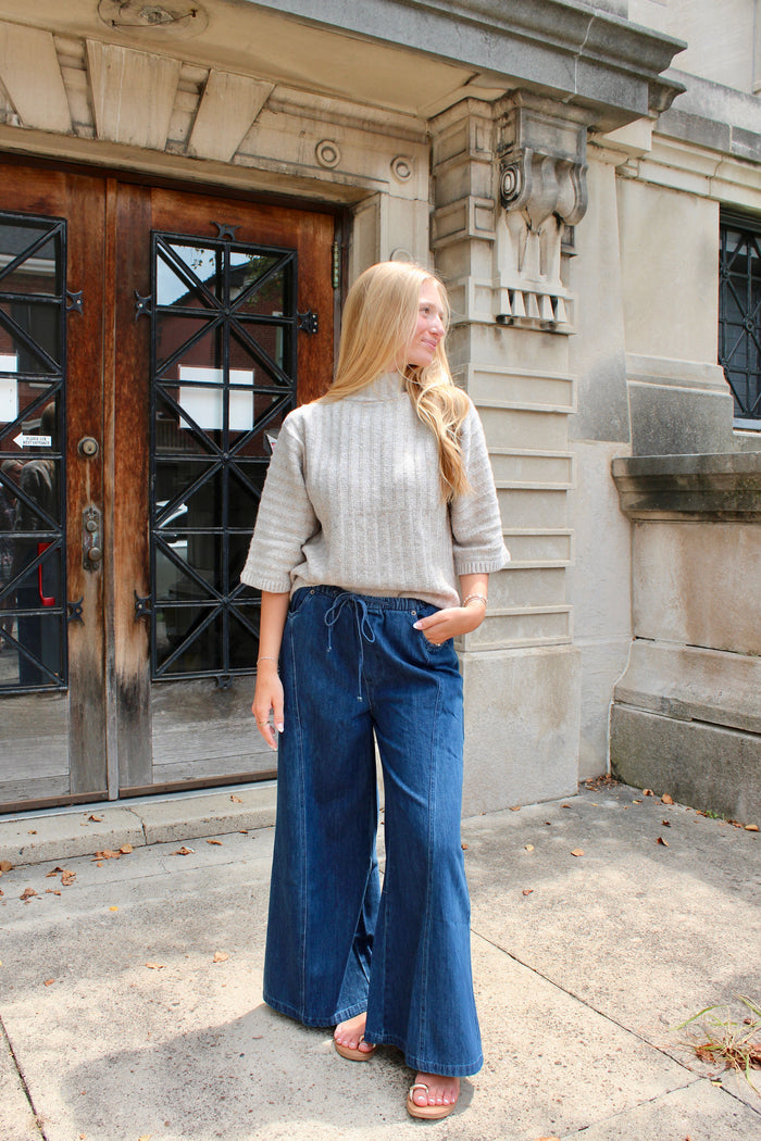 Dale Ribbed Knit Mock Neck Sweater