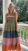Delaney Tie Straps Tiered Maxi Dress