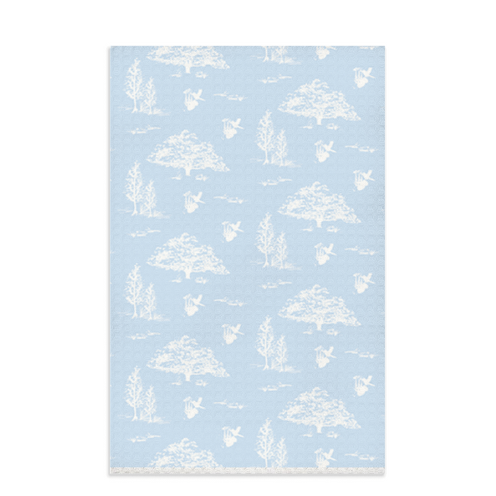 Dish Towel - Toile Reverse Blue