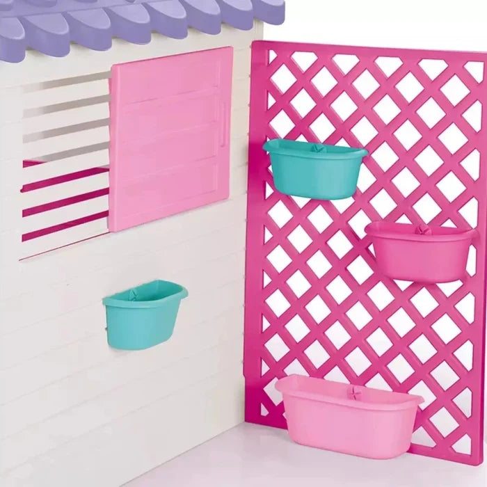 Dolu Deluxe Garden Playhouse with Fence – Pink - ebebek