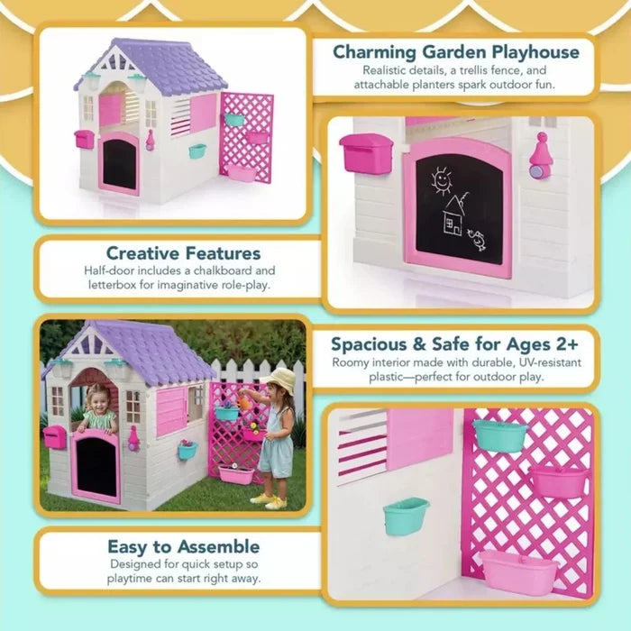 Dolu Deluxe Garden Playhouse with Fence – Pink - ebebek
