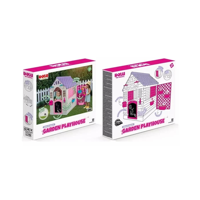 Dolu Deluxe Garden Playhouse with Fence – Pink - ebebek