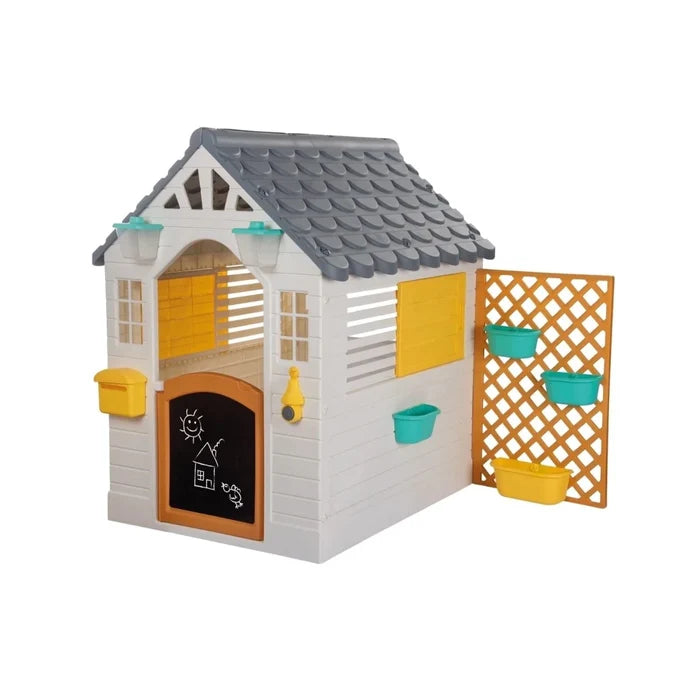 Dolu Deluxe Garden Playhouse with Fence – White - ebebek