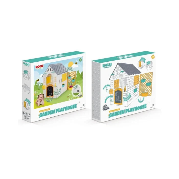 Dolu Deluxe Garden Playhouse with Fence – White - ebebek
