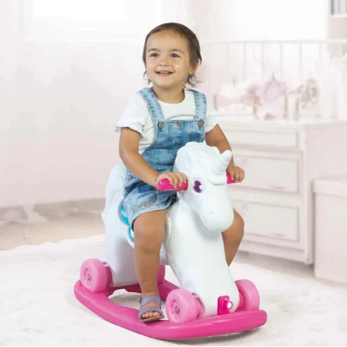 Dolu Unicorn Rocking Horse with Wheels - Pink - ebebek