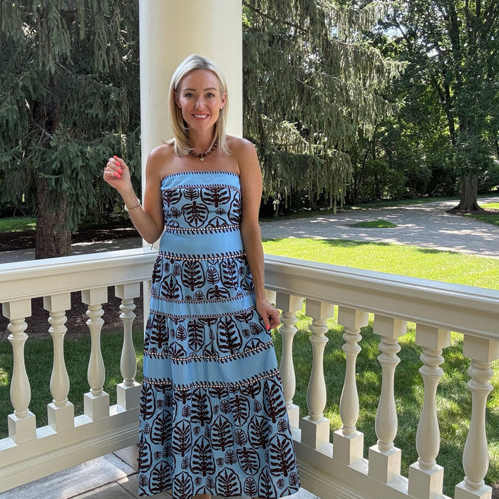 Georgia Strapless Printed Dress