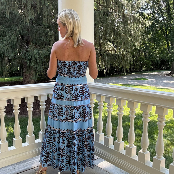 Georgia Strapless Printed Dress