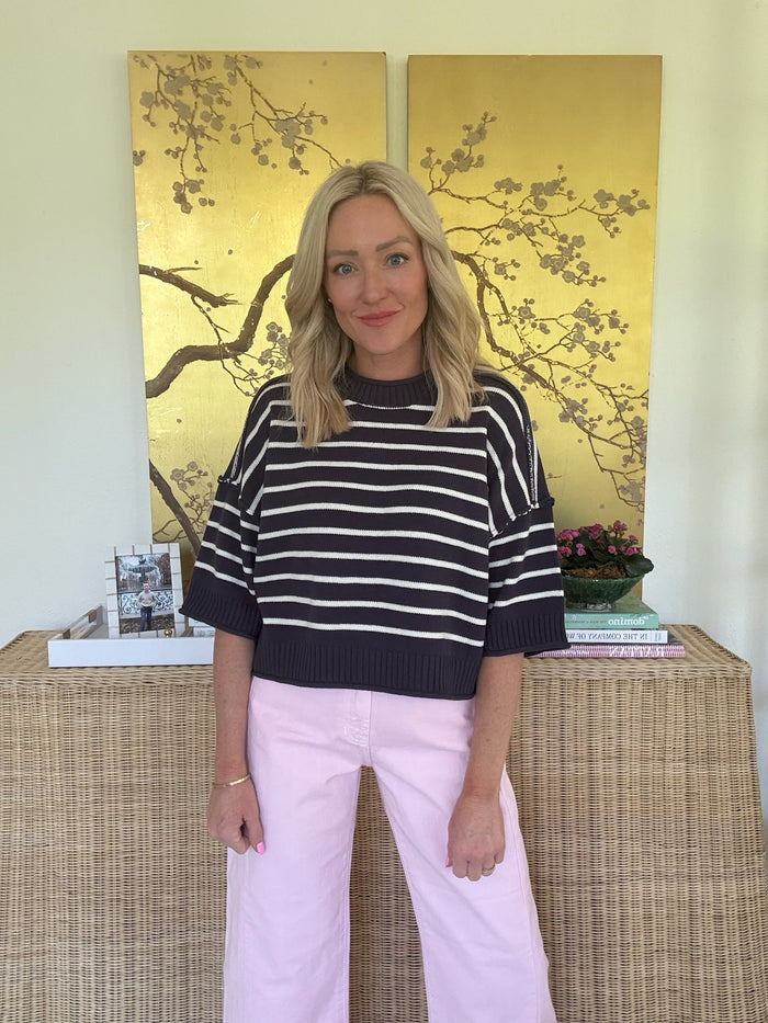 Ginny Stripe Sweater - Navy