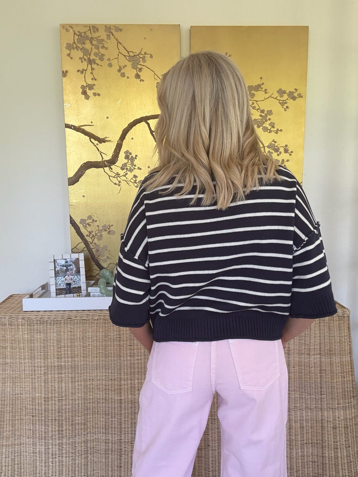 Ginny Stripe Sweater - Navy