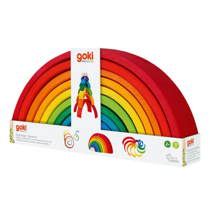 Goki Wooden Raibow Stacking Blocks