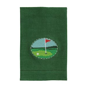 Golf Needlepoint Tea Towel