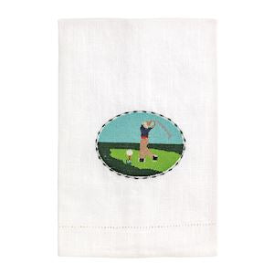 Golf Needlepoint Tea Towel