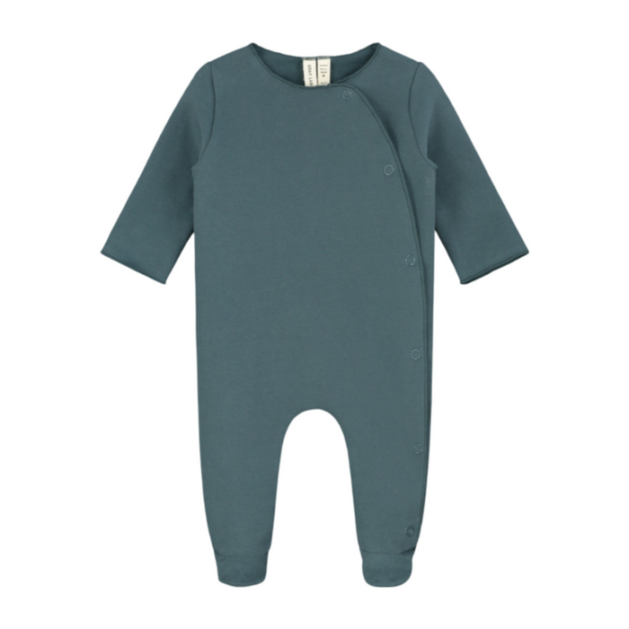 Gray Label Newborn Suit With Snaps Blue Grey - La Gentile Store