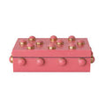 Handmade Resin Bobbin Box Pink & Gold Finish