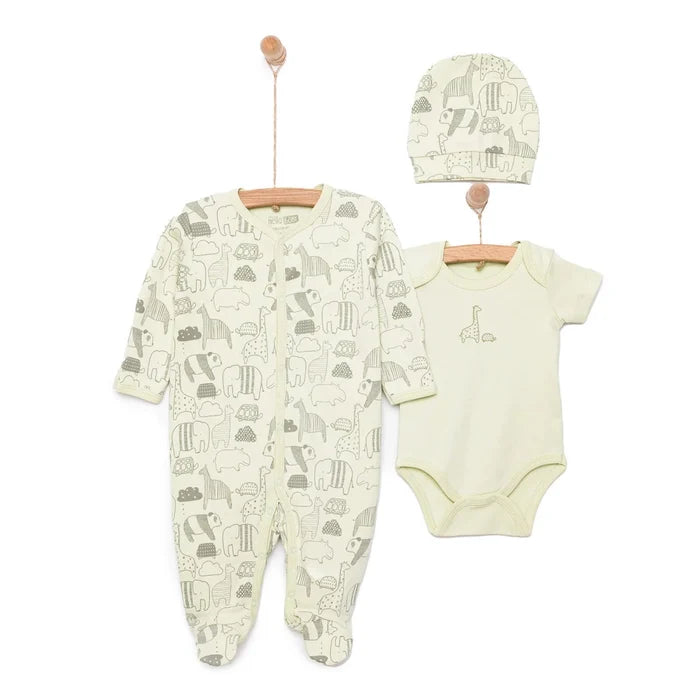 HelloBaby Boy Jumpsuit - Body - Hat - Green Green - ebebek